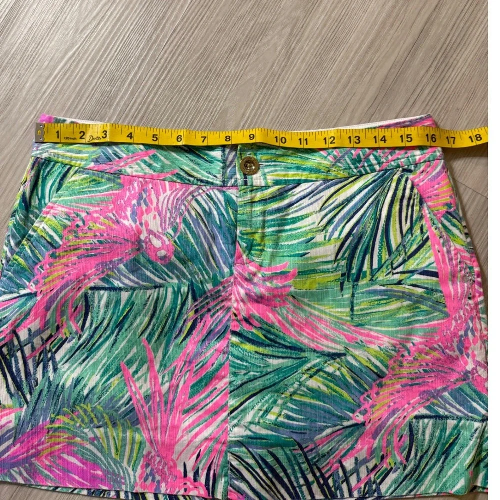 Lilly Pulitzer Madison Skort Size 6 Tropical Palm Parrot Print Pink Green Mini